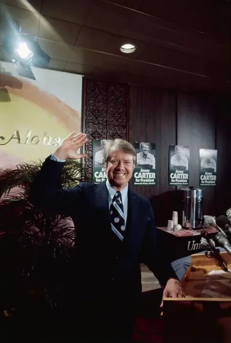 Framed Print : Jimmy Carter at Podium