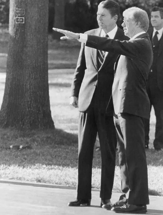 Framed Print : Jimmy Carter Pointing Out Sights to Ronald Reagan Framed Print : Jimmy Carter Pointing Out Sights to Ronald Reagan