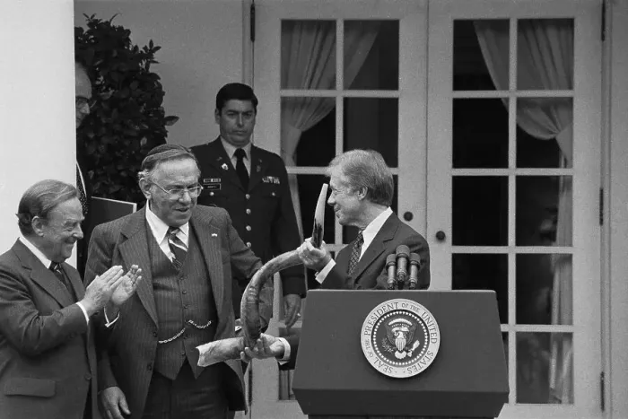 Framed Print : Jimmy Carter Receives Shofar Framed Print : Jimmy Carter Receives Shofar