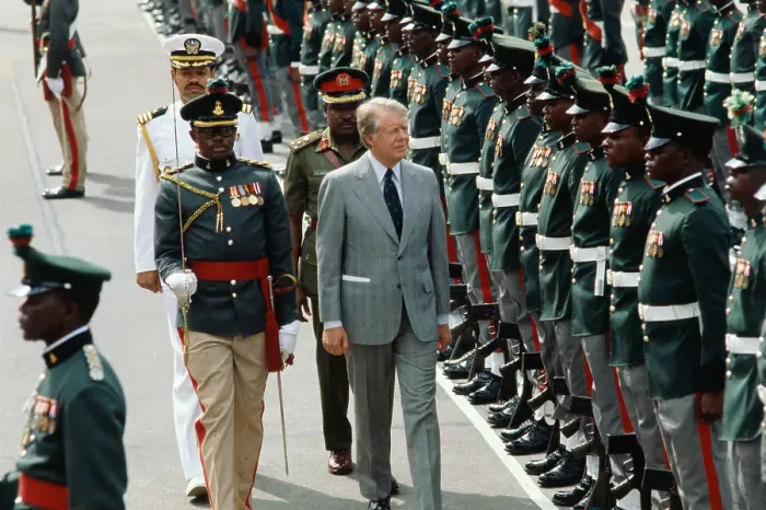 Framed Print : Jimmy Carter Reviewing Troops