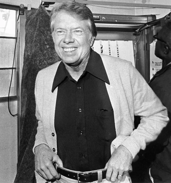 Framed Print : Jimmy Carter Smiles Leaving Voting Booth Framed Print : Jimmy Carter Smiles Leaving Voting Booth