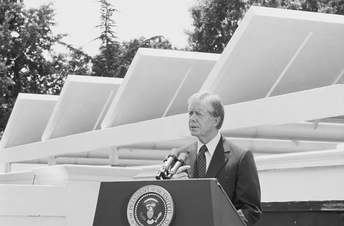 Framed Print : Jimmy Carter Speaking on West Wing Roof Framed Print : Jimmy Carter Speaking on West Wing Roof