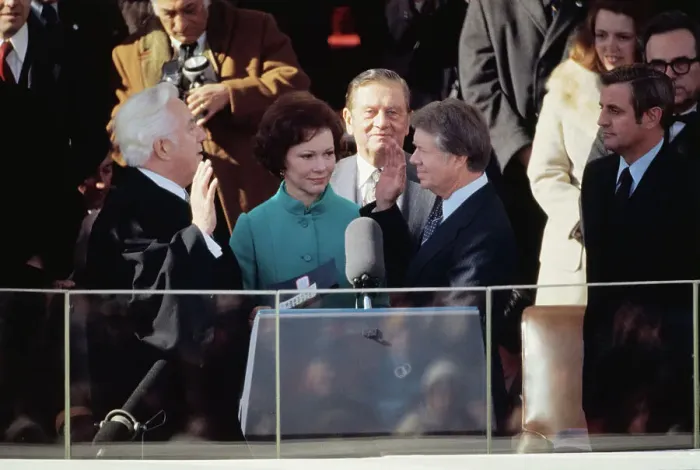 Framed Print : Jimmy Carter Taking Oath Framed Print : Jimmy Carter Taking Oath