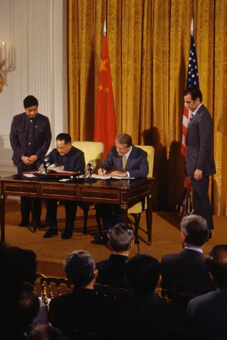 Framed Print : Jimmy Carter and Teng Hsiao-ping Signing Agreement Framed Print : Jimmy Carter and Teng Hsiao-ping Signing Agreement