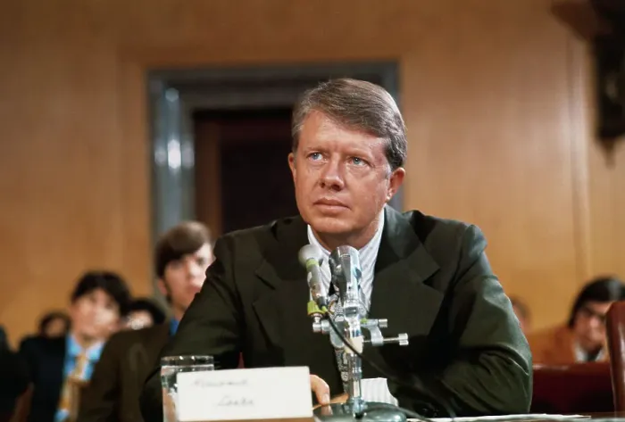 Framed Print : Jimmy Carter Testifying Before Senate Subcommittee