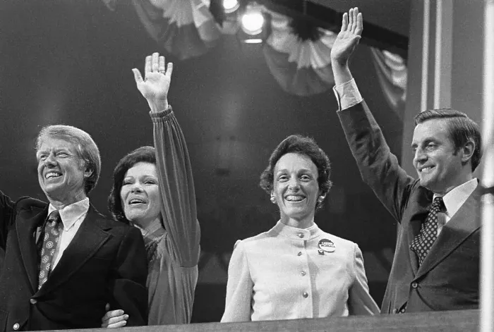 Framed Print : Jimmy Carter and Walter Mondale with Wives Framed Print : Jimmy Carter and Walter Mondale with Wives