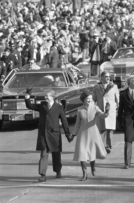 Framed Print : Jimmy Carter with Wife at Inaugural Parade Framed Print : Jimmy Carter with Wife at Inaugural Parade