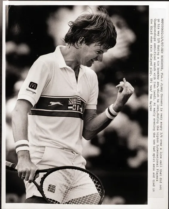Framed Print : Jimmy Connors Angry Over Line Call Framed Print : Jimmy Connors Angry Over Line Call