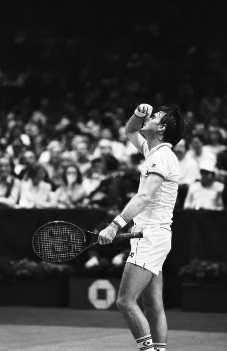 Framed Print : Jimmy Connors Holding Nose in Disgust Framed Print : Jimmy Connors Holding Nose in Disgust