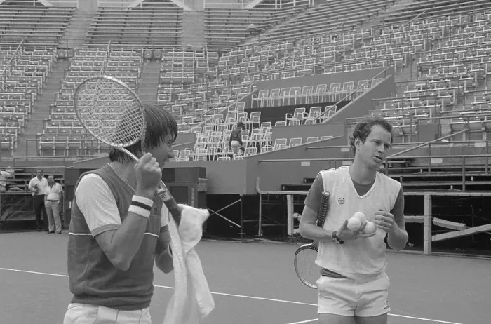 Framed Print : Jimmy Connors and John McEnroe Framed Print : Jimmy Connors and John McEnroe