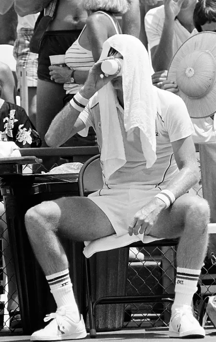 Framed Print : Jimmy Connors at Tennis Exhibition Match Framed Print : Jimmy Connors at Tennis Exhibition Match