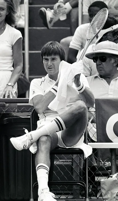 Framed Print : Jimmy Connors at Tennis Exhibition Match Framed Print : Jimmy Connors at Tennis Exhibition Match