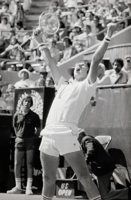 Framed Print : Jimmy Connors Throwing Arms Up After Winning Framed Print : Jimmy Connors Throwing Arms Up After Winning