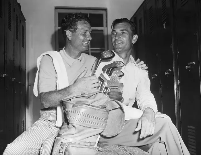Framed Print : Jimmy Demaret with Ben Hogan Smiling Framed Print : Jimmy Demaret with Ben Hogan Smiling