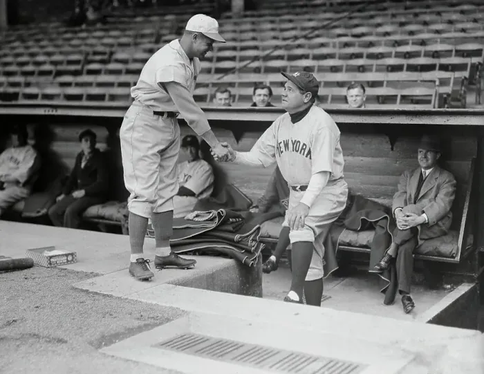 Framed Print : Jimmy Foxx and Babe Ruth Shaking Hands