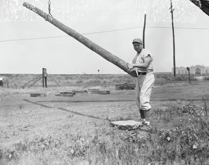 Framed Print : Jimmy Foxx In Batting Pose W / Phone Pole