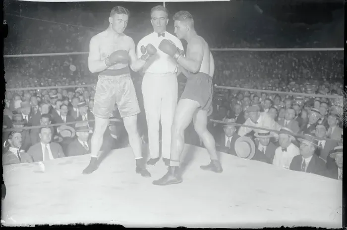Framed Print : Jimmy Goodrich in the Boxing Ring with Stan Loayza Framed Print : Jimmy Goodrich in the Boxing Ring with Stan Loayza
