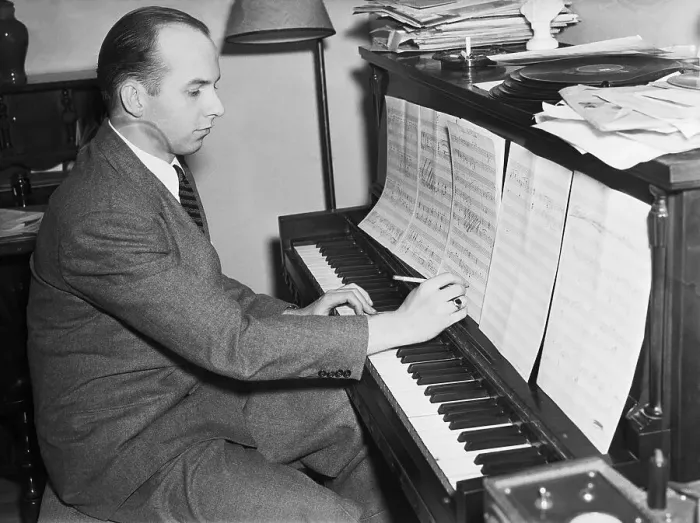 Framed Print : Jimmy Han Heusen Seated At Piano, Writin Framed Print : Jimmy Han Heusen Seated At Piano, Writin