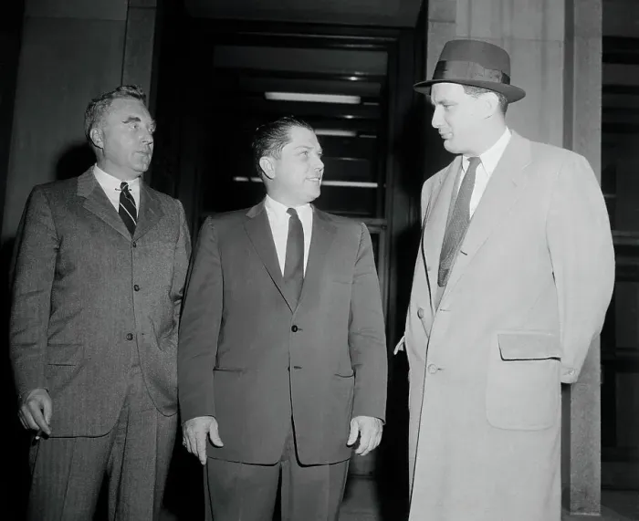 Framed Print : Jimmy Hoffa with Edward Cheyfitz and Edward Bennett Williams Framed Print : Jimmy Hoffa with Edward Cheyfitz and Edward Bennett Williams