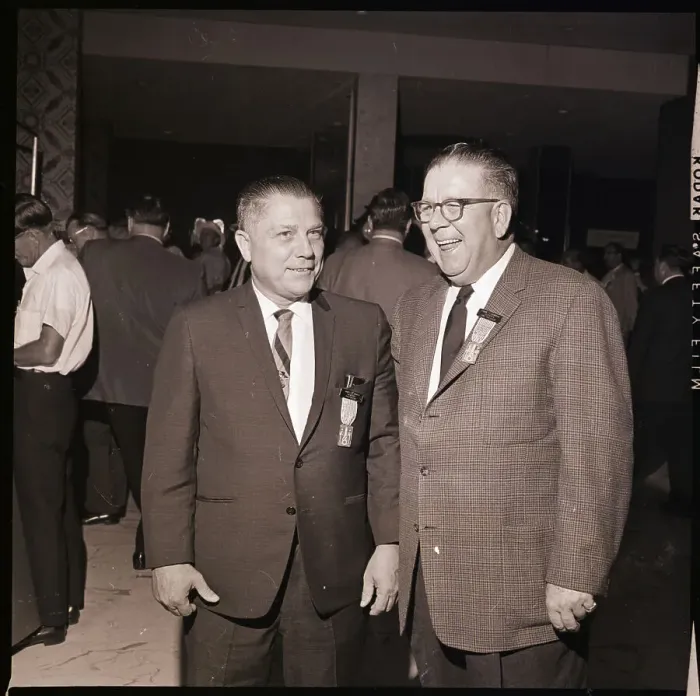 Framed Print : Jimmy Hoffa and Frank Fitzsimmons Smiling Framed Print : Jimmy Hoffa and Frank Fitzsimmons Smiling