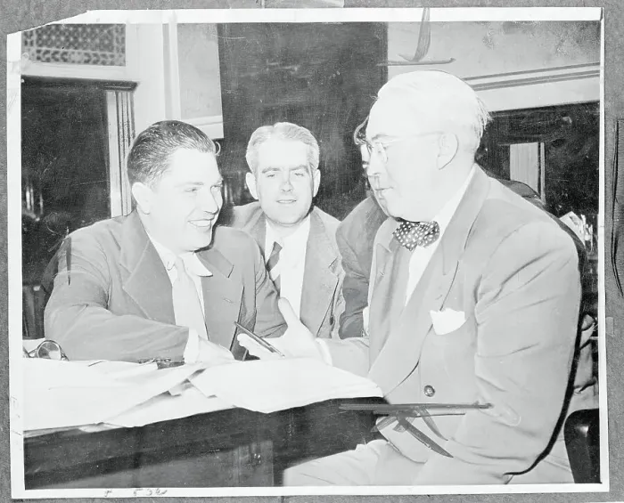 Framed Print : Jimmy Hoffa with George Fitzgerald and Edward Welch Framed Print : Jimmy Hoffa with George Fitzgerald and Edward Welch