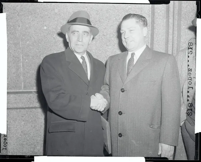 Framed Print : Jimmy Hoffa with His Lawyer Sol Gelb Framed Print : Jimmy Hoffa with His Lawyer Sol Gelb