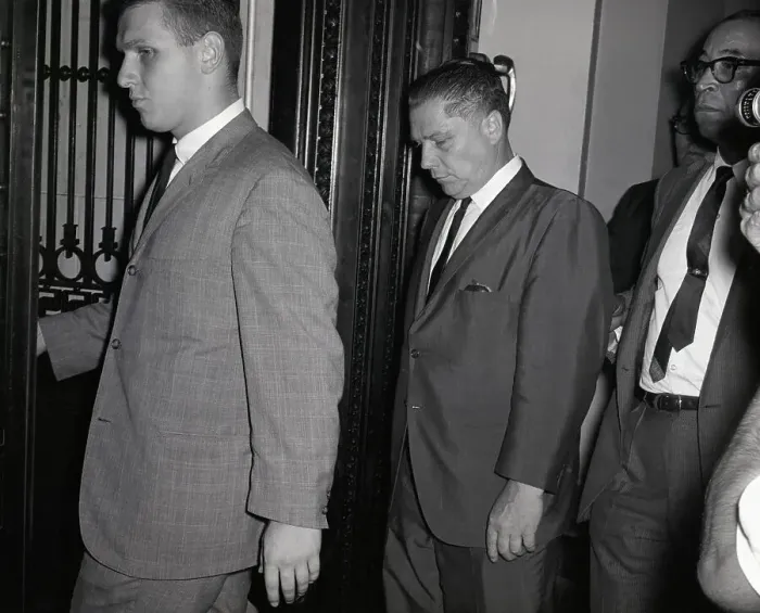 Framed Print : Jimmy Hoffa Leaves Federal Court Framed Print : Jimmy Hoffa Leaves Federal Court