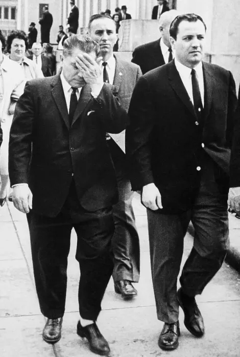 Framed Print : Jimmy Hoffa Leaving Court Covering Face Framed Print : Jimmy Hoffa Leaving Court Covering Face