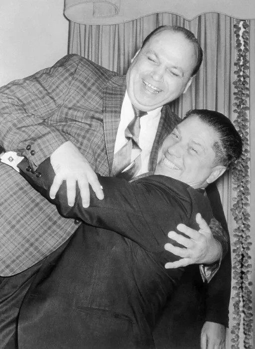 Framed Print : Jimmy Hoffa Lifting Richard Kavner in His Arms