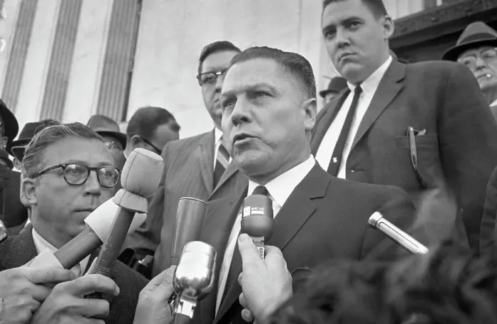 Framed Print : Jimmy Hoffa Speaking to Newsmen Framed Print : Jimmy Hoffa Speaking to Newsmen