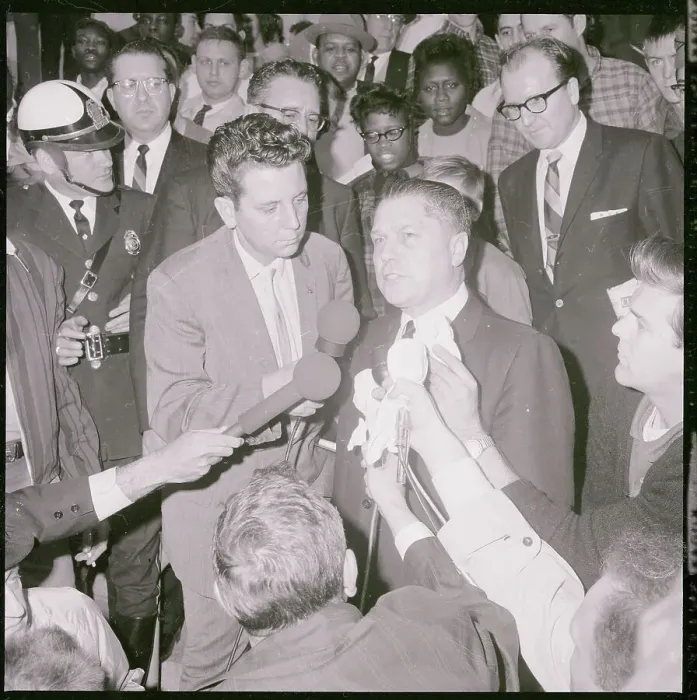 Framed Print : Jimmy Hoffa Speaking to Newsmen Framed Print : Jimmy Hoffa Speaking to Newsmen