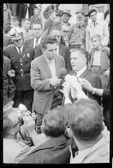Framed Print : Jimmy Hoffa Speaking to Newsmen Framed Print : Jimmy Hoffa Speaking to Newsmen
