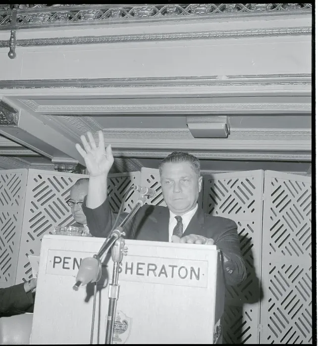 Framed Print : Jimmy Hoffa Speaking at Podium Framed Print : Jimmy Hoffa Speaking at Podium