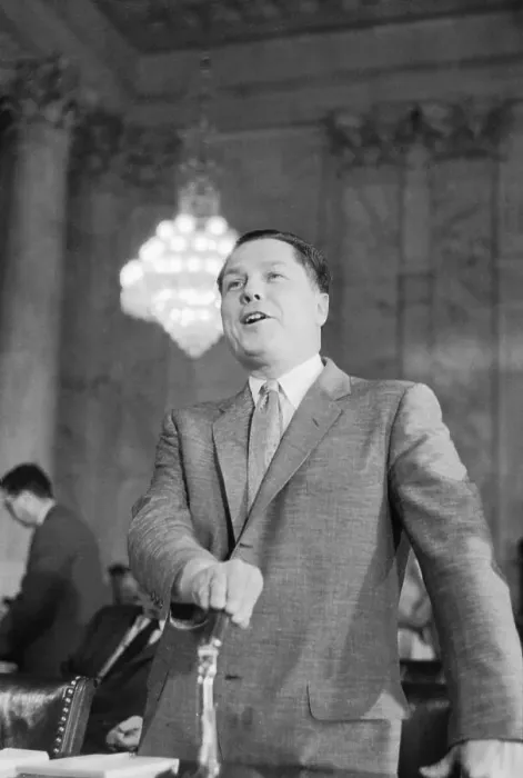 Framed Print : Jimmy Hoffa Standing at Senate Hearing Framed Print : Jimmy Hoffa Standing at Senate Hearing