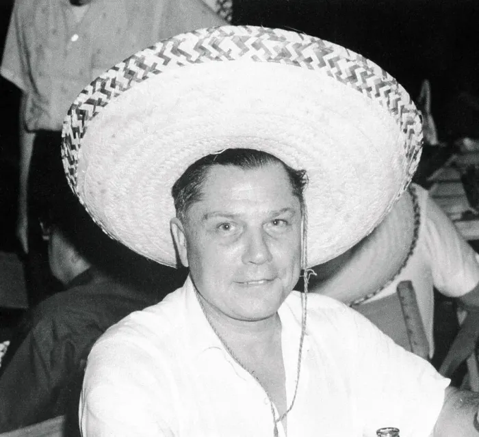 Framed Print : Jimmy Hoffa Wearing a Sombrero Framed Print : Jimmy Hoffa Wearing a Sombrero