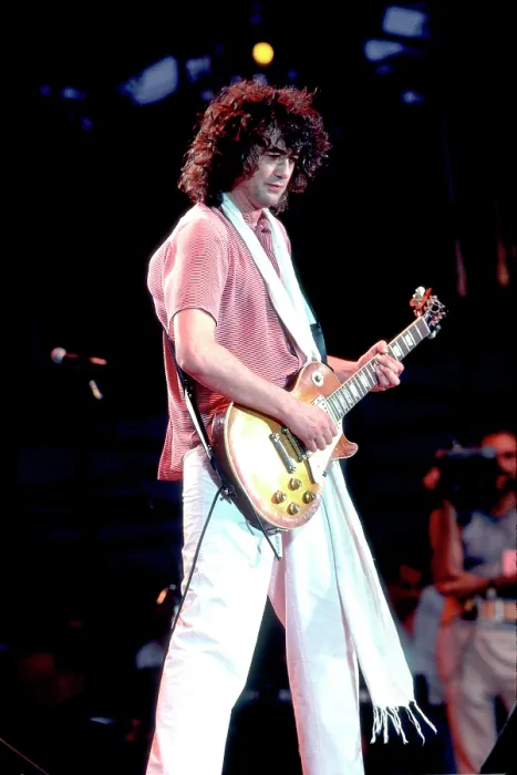 Framed Print : Jimmy Page Performs At Live Aid Framed Print : Jimmy Page Performs At Live Aid