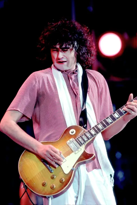 Framed Print : Jimmy Page Performs At Live Aid Framed Print : Jimmy Page Performs At Live Aid