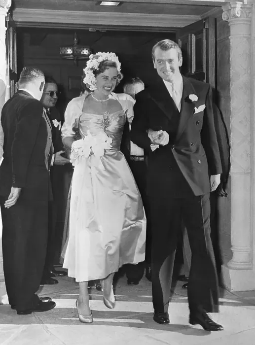 Framed Print : Jimmy Stewart And Bride Leave Church Framed Print : Jimmy Stewart And Bride Leave Church