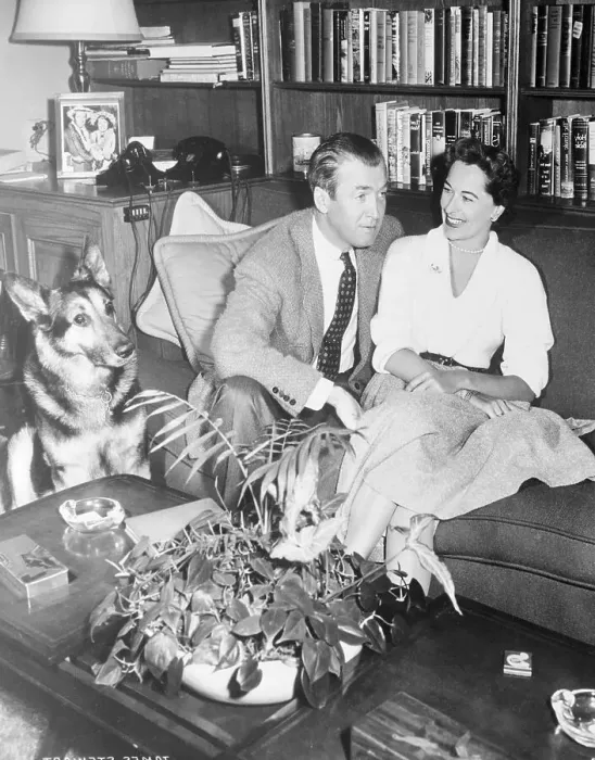 Framed Print : Jimmy Stewart Relaxing at Home Framed Print : Jimmy Stewart Relaxing at Home