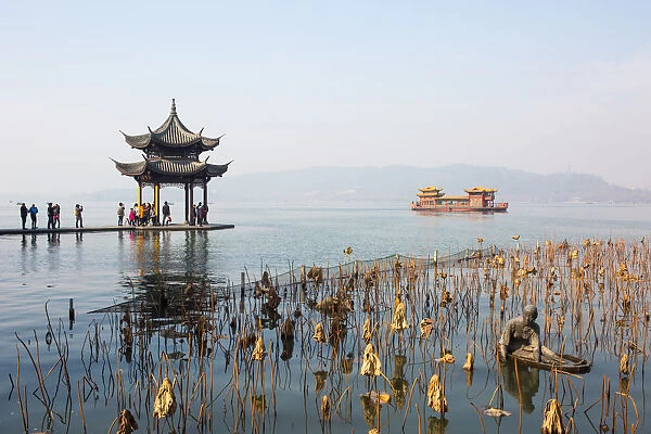 Jixian Pavilion on the West Lake in autumn, Hangzhou, China