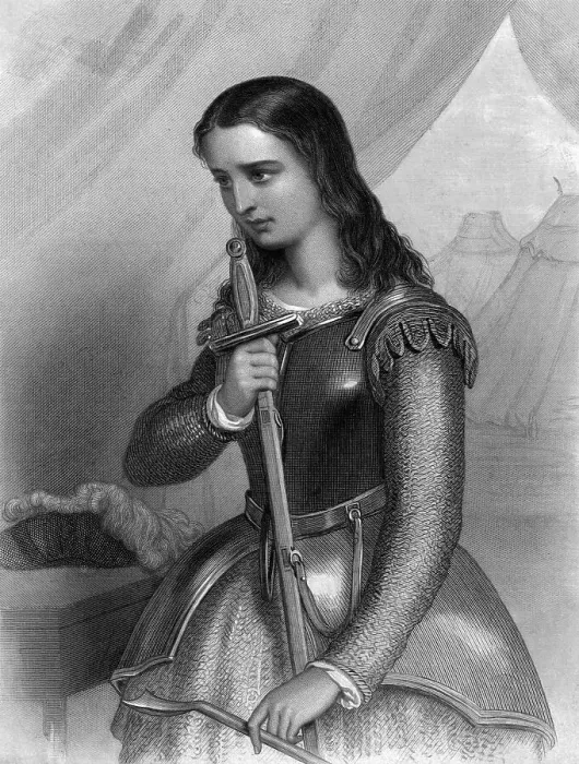 Framed Print : Joan Of Arc Holding Sword; Engraving Framed Print : Joan Of Arc Holding Sword; Engraving