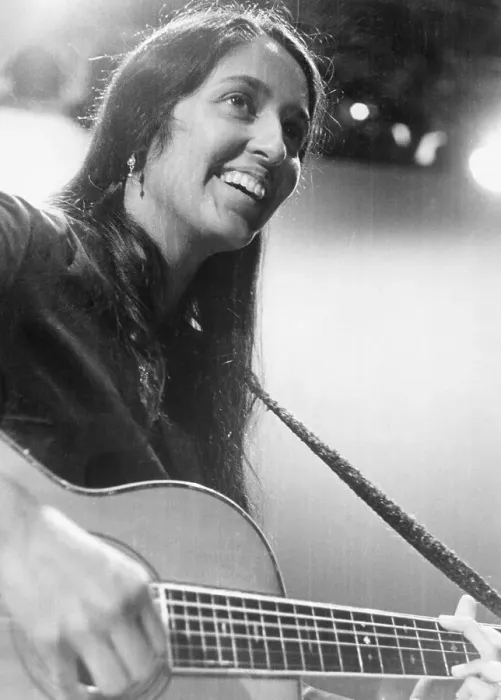 Framed Print : Joan Baez Playing Guitar Framed Print : Joan Baez Playing Guitar
