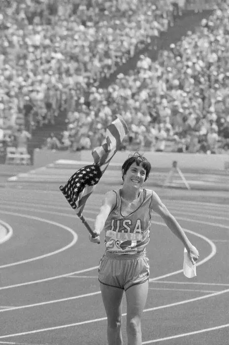 Framed Print : Joan Benoit Celebrating Olympic Marathon Victory Framed Print : Joan Benoit Celebrating Olympic Marathon Victory