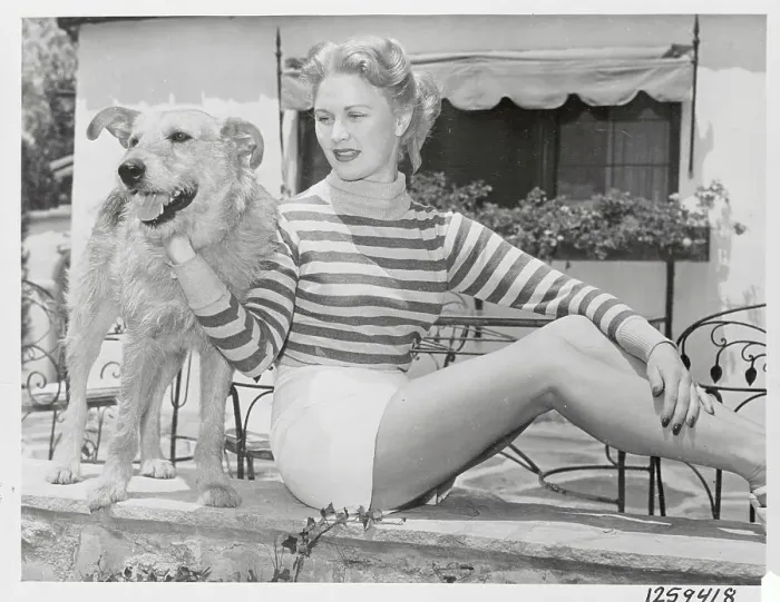 Framed Print : Joan Caulfield with Dog Framed Print : Joan Caulfield with Dog