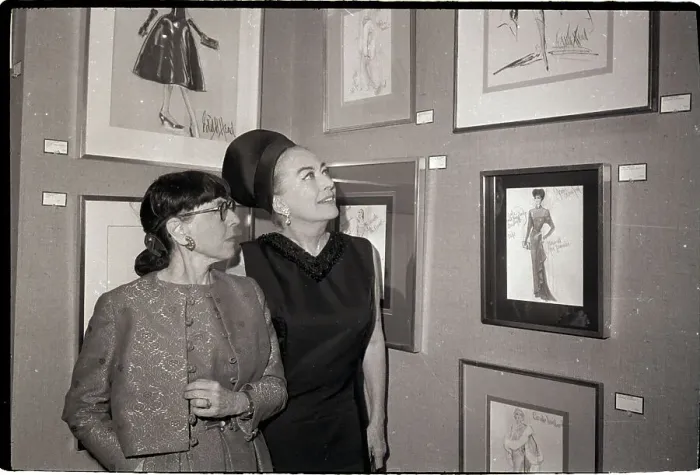 Framed Print : Joan Crawford and Designer Edith Head Framed Print : Joan Crawford and Designer Edith Head