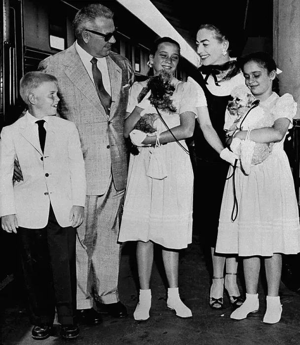 Framed Print : Joan Crawford with Husband and Children
