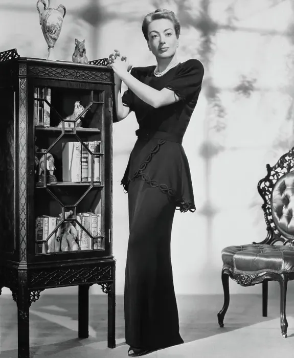 Framed Print : Joan Crawford Posing in Black Dinner Dress Framed Print : Joan Crawford Posing in Black Dinner Dress