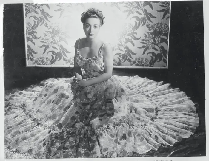 Framed Print : Joan Crawford Posing in Floral Dress Framed Print : Joan Crawford Posing in Floral Dress