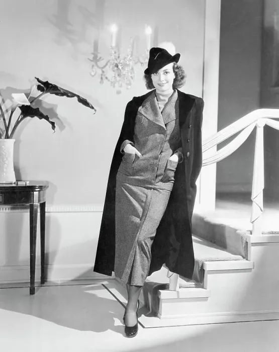 Framed Print : Joan Crawford Posing in Two Piece Tailored Suit Framed Print : Joan Crawford Posing in Two Piece Tailored Suit