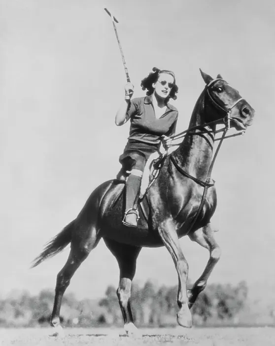 Framed Print : Joan Crawford Riding Horse and Playing Polo Framed Print : Joan Crawford Riding Horse and Playing Polo